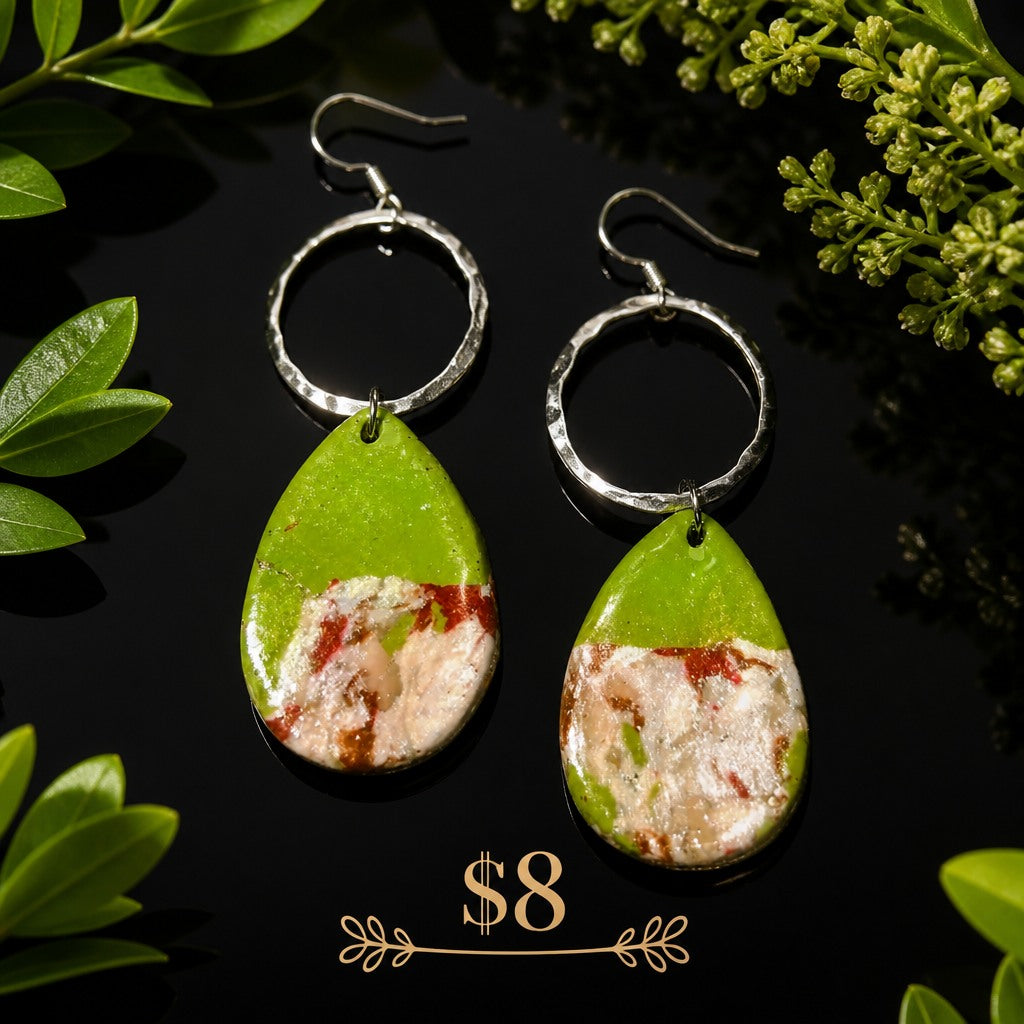 Sage swirls earrings