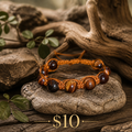 Crimson Courage Adjustable Red Tiger Eye Bracelet