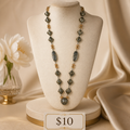 Vintage Silver & Beige Antique Necklace